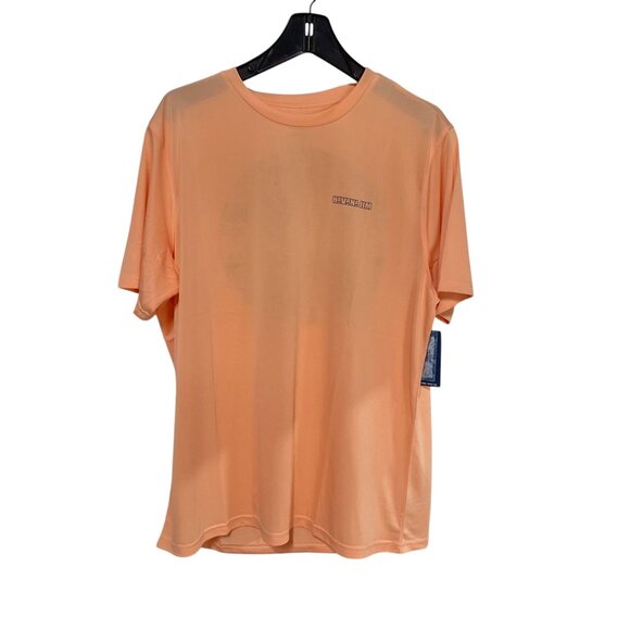 Havana Jim NWT Men Cool Tech Graphic UPF Tee L Peach Short Sleeve Casual T Shirt - Picture 1 of 9